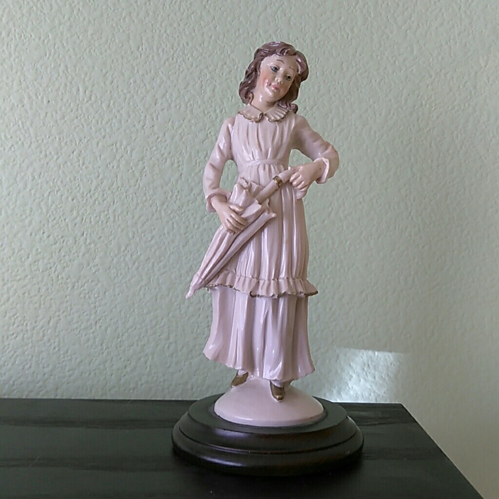 CERAMIC DOLL With Wooden base